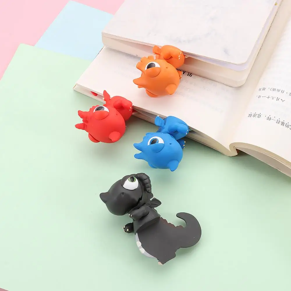 لطيف ستيريو 3D ديناصور الإشارات المرجعية البلاستيكية لطيف مضحك القرطاسية أحمق كتاب علامات الكرتون الحيوان الإشارات المرجعية #3