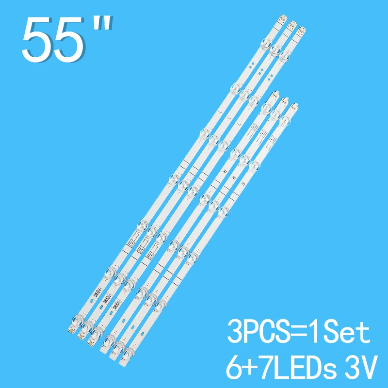 New 3pcs/Kit LED 55A7300FTUK 55H78G 55R6E3 HD550X1U82-L1-2019061101 LB5500P V0