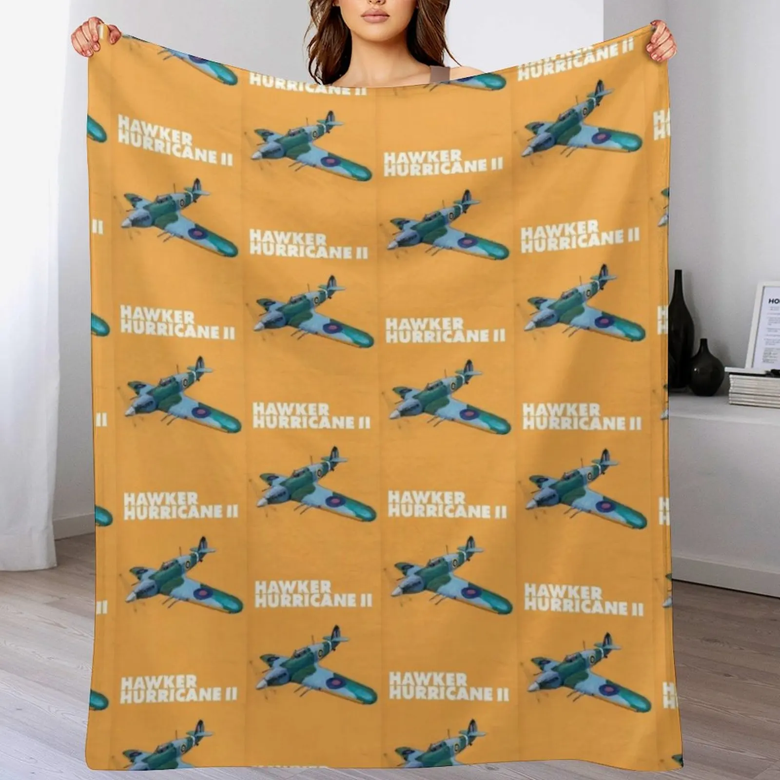 RAF Hawker Hurricane by Dennis Weber of ShreddyStudio Throw Blanket Baby warm for winter Blankets