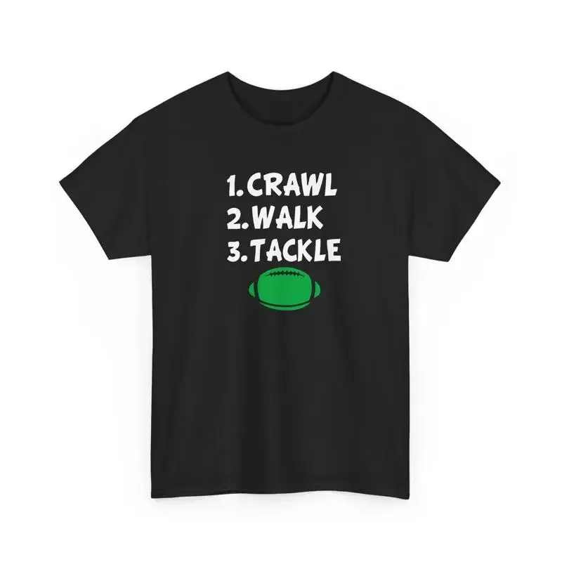 Crawl Walk Tackle T Shirt Rugby Player X Mas Tee Top
