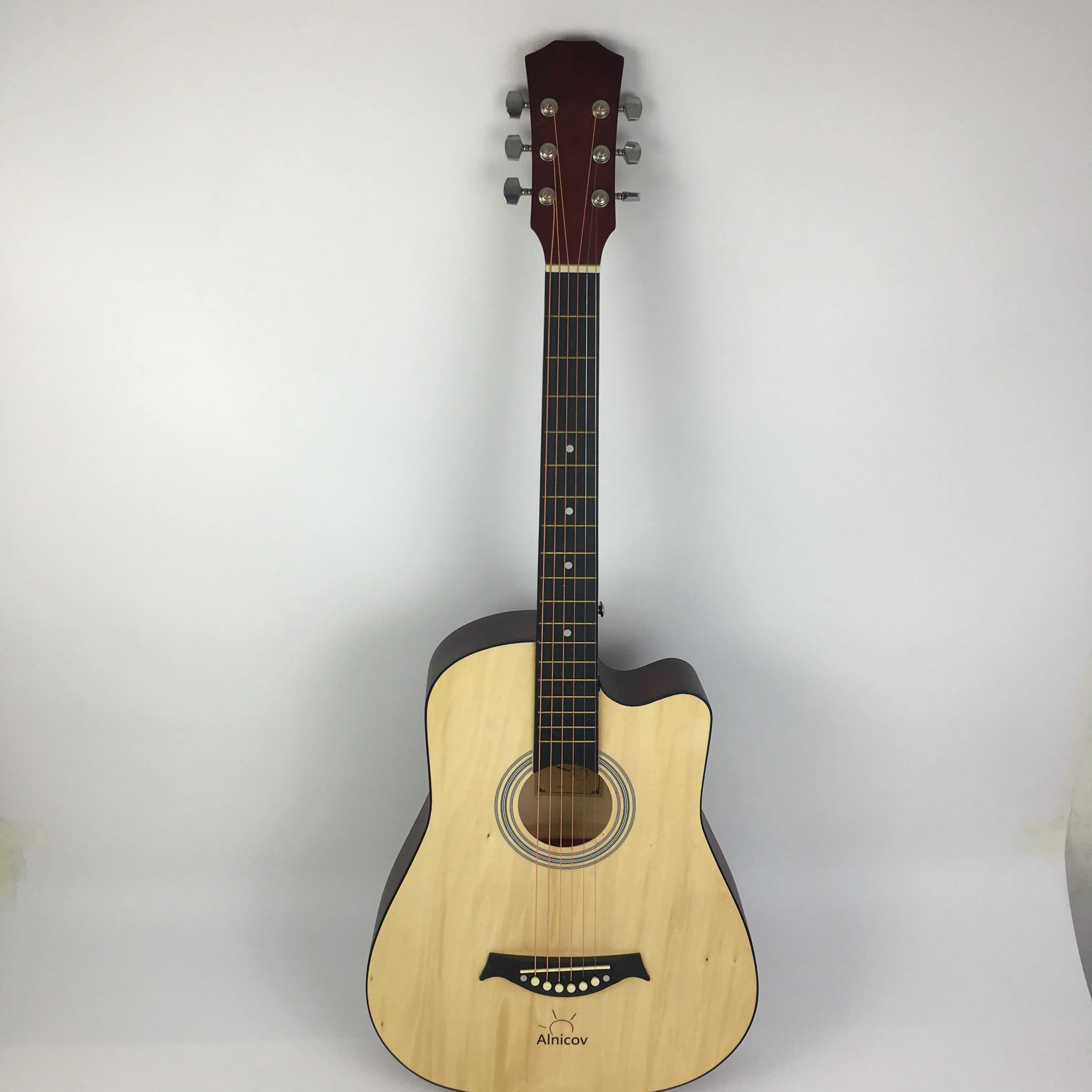 Alnicov Guitars 6-string beginner acoustic guitar, redwood fiberboard, natural finish