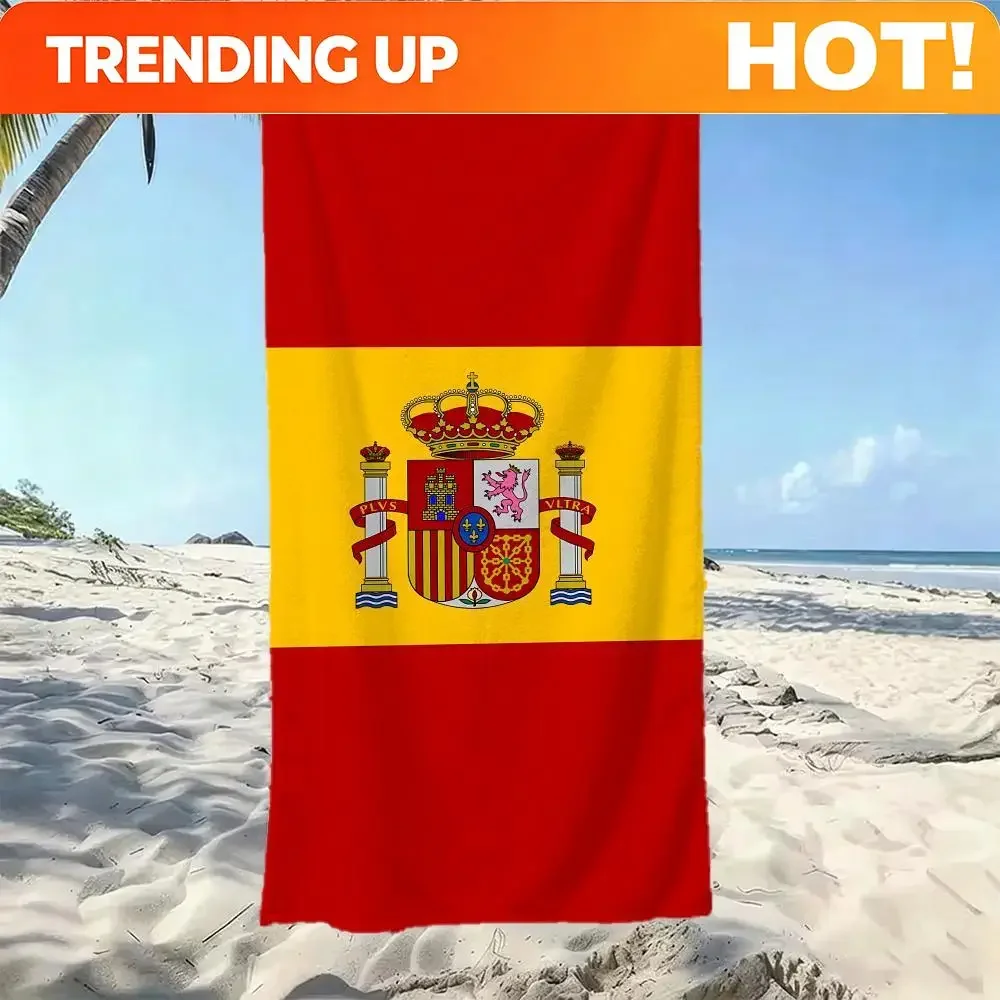 Custom Flag S-Spain Towel Five-Star Hotel Quality Eco-Friendly Ultra Soft Thick Towels & Beach Towels