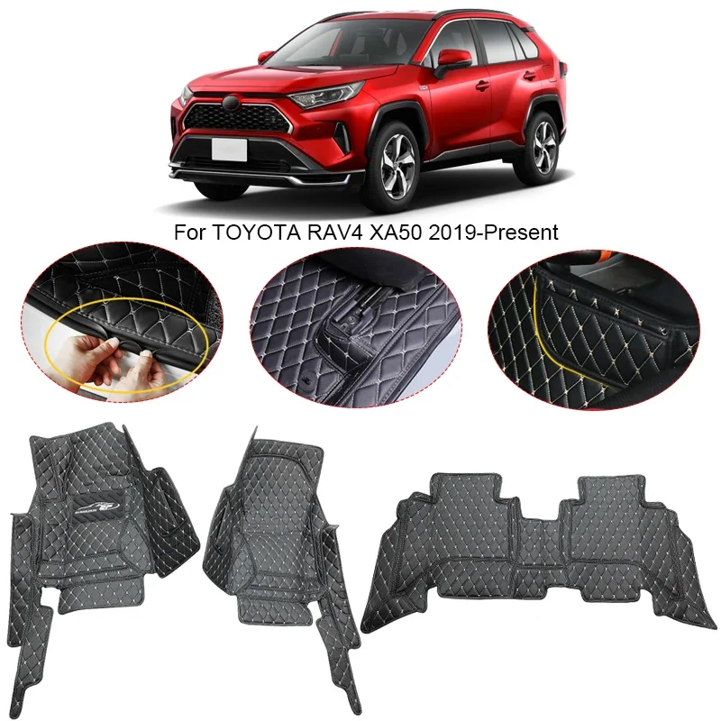 

3D Full Surround для Toyota RAV4 XA50 2019-2025, автомобильный напольный коврик, подкладка для ног, ковер из искусственной кожи, водонепроницаемый чехол, автоаксессуар