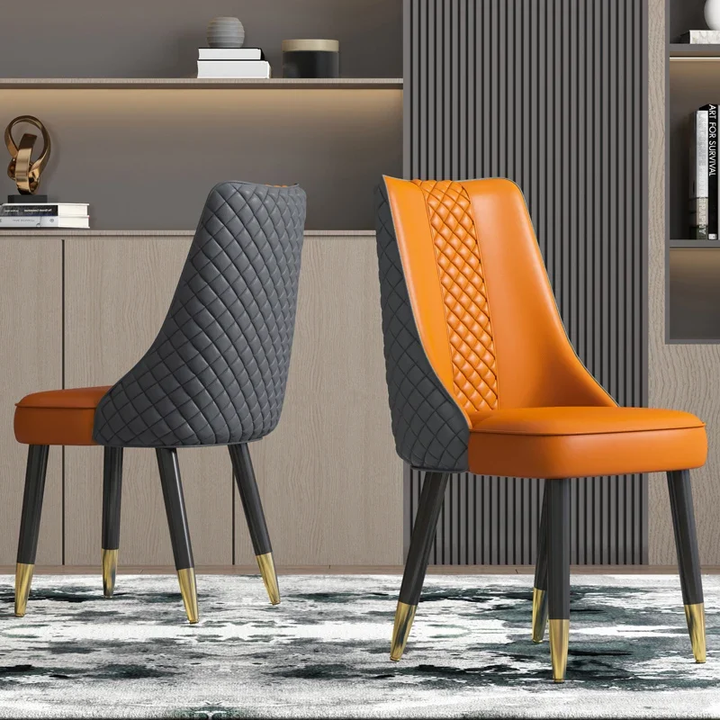 

Leather Nordic dining chairs, stools, lounges, restaurants, backrests, supportive dining chairs, lightweight luxury comfort,