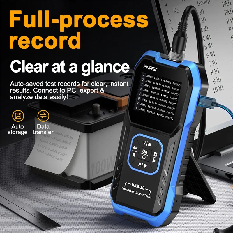 FNIRSI HRM-10 Voltage Internal Resistance Battery Tester 18650 High-precision Digital Car Battery Tester Analyzer for Household