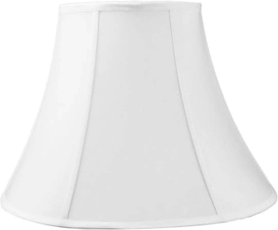 

9x18x13.5 White Bell Shantung Lampshade with Brass Spider fitter - Perfect for table and floor lamps - Large, White