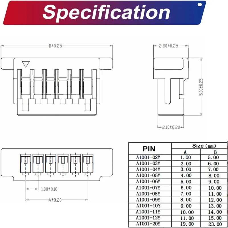 SH1.0MM connector socket kit box 34567891012P pin outer rubber shell cable crimping female terminal wire