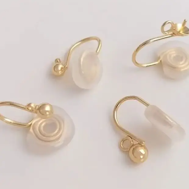 

Позолоченное 14 карат без отверстия для ушей, бобовое ухо, катушка от комаров, силиконовый зажим для ушной кости, материал аксессуаров для ушей своими руками