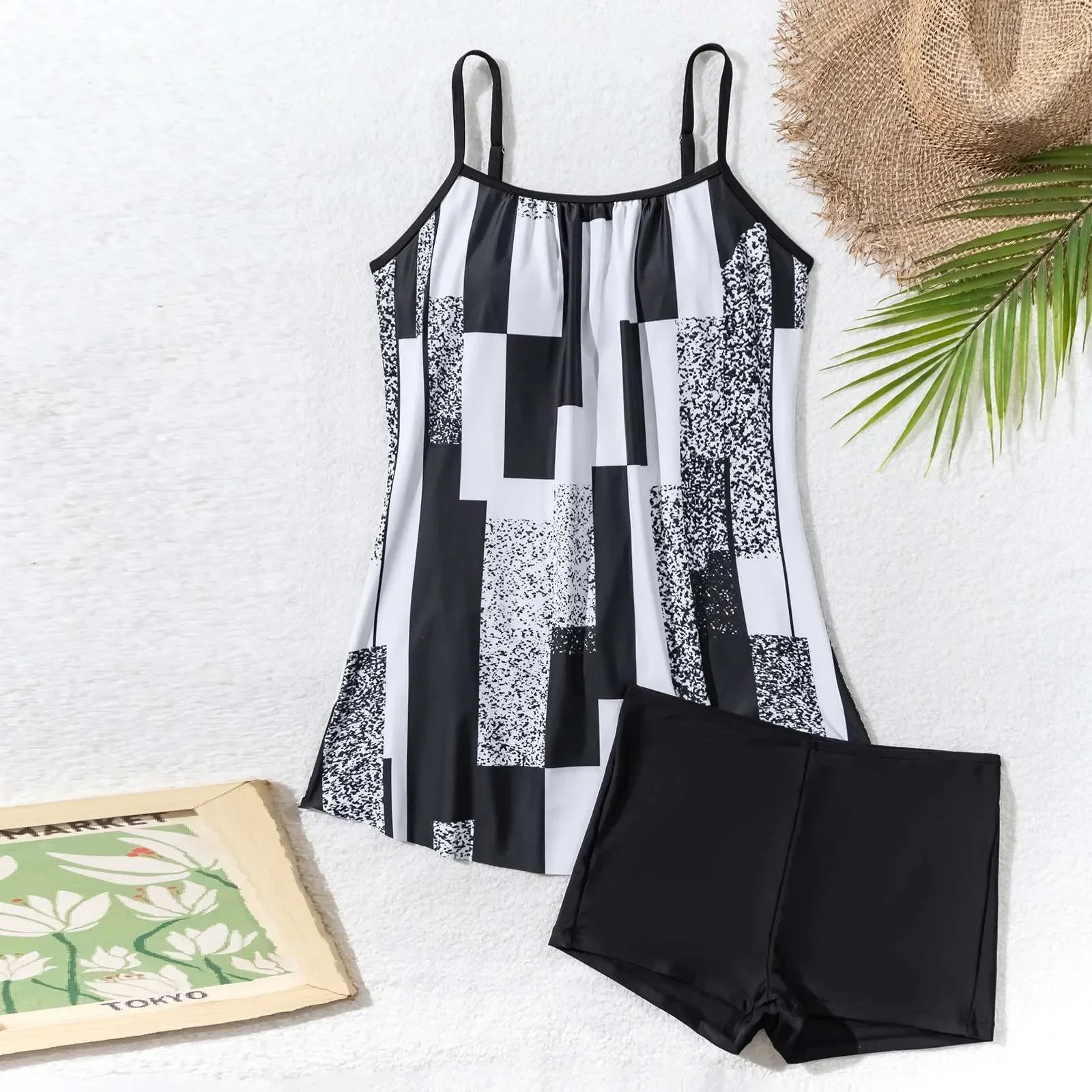Traje de baño de una pieza de talla grande con cobertura del vientre y efecto adelgazante, nuevo traje de baño Sexy sostenible con correa a la moda para mujer
