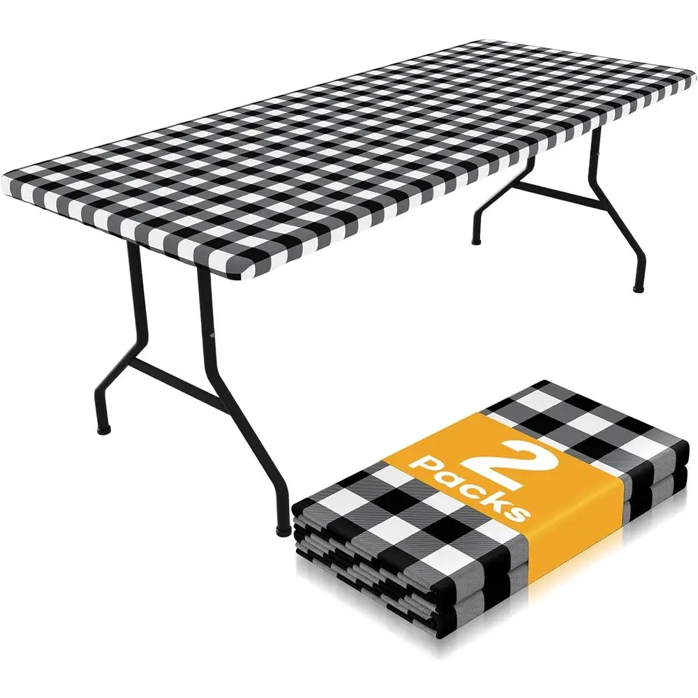 

Pack of 2 Waterproof Elastic Picnic Tablecloths, 30 x 72, Washable Polyester, Suitable for Camping and Outdoor Dining