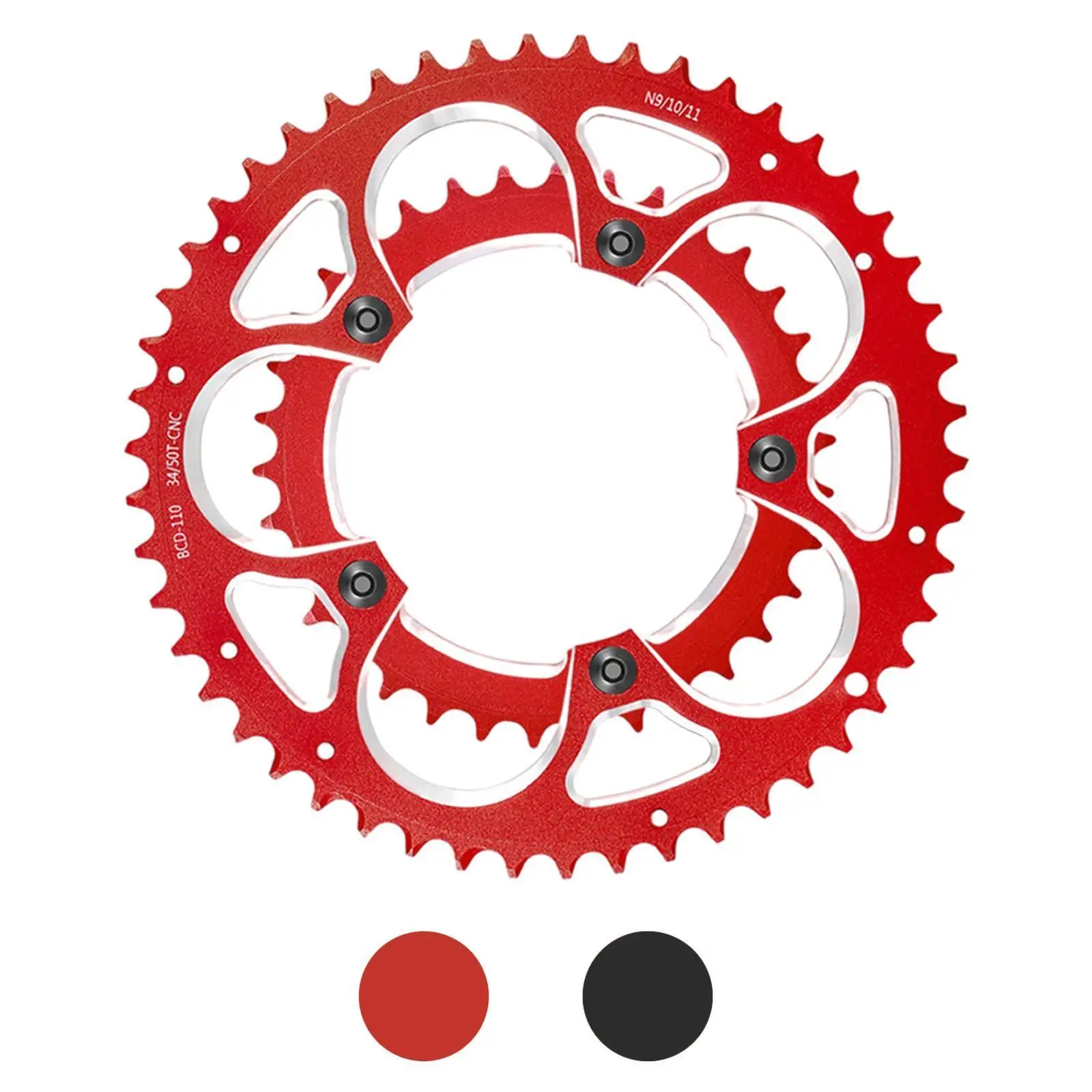 

Road Bike Chainring 110mm BCD 34T 50T Chainring for 8 to 11 Speed Chains