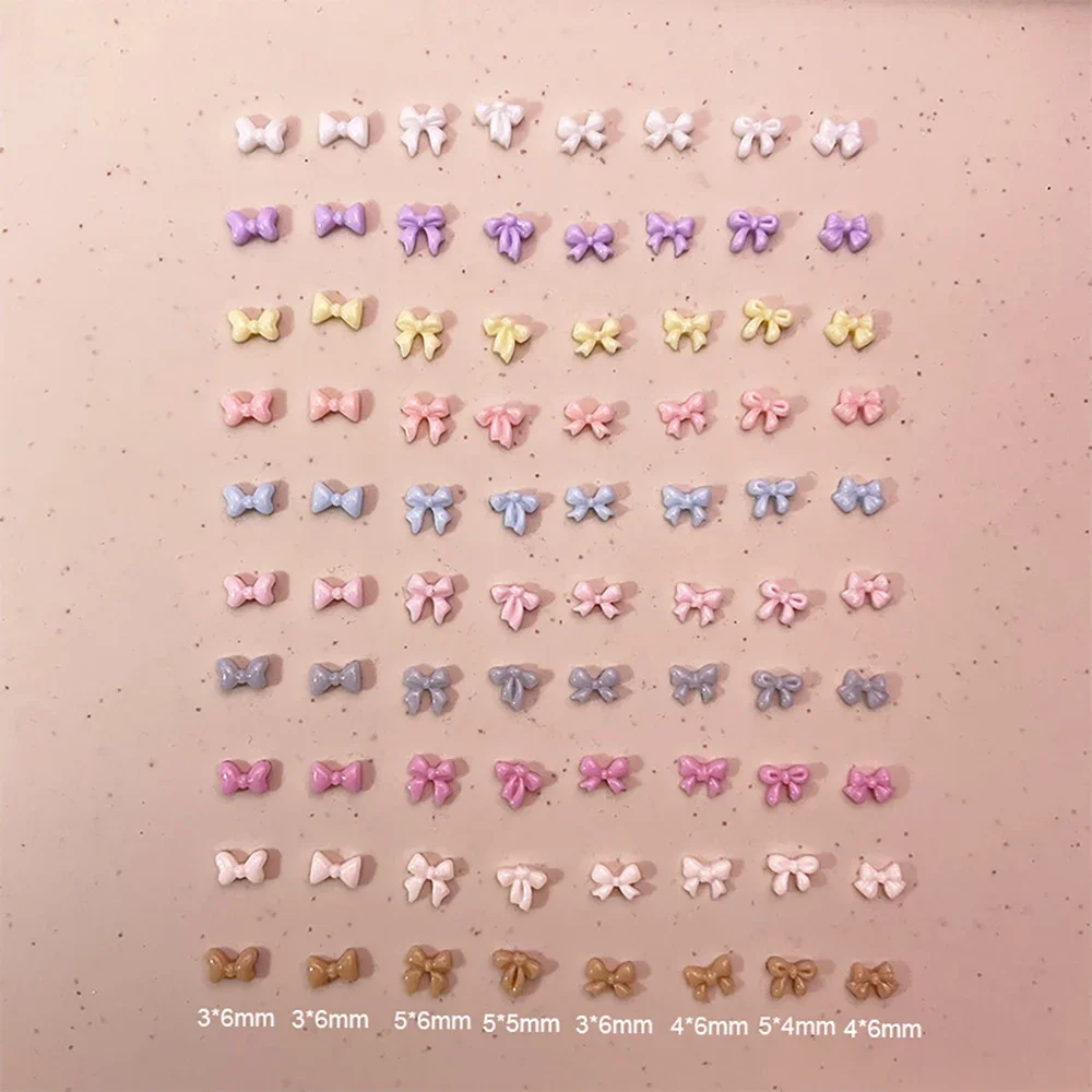 20 Stuks 3D Leuke Hars Strik Nail Art Accessoire Verschillende Vormen Ontwerp Nail Charms Mix Kleur Haar Clip Nagels Decoratie