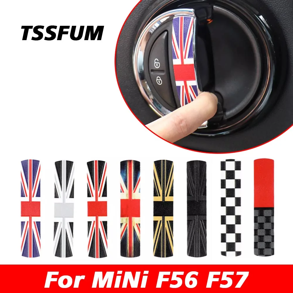 

2PCS Union Jack Car Interior Pull Handle Leather Decorative Protective Stickers for Mini Cooper S JCW F56 F57 Auto Accessories