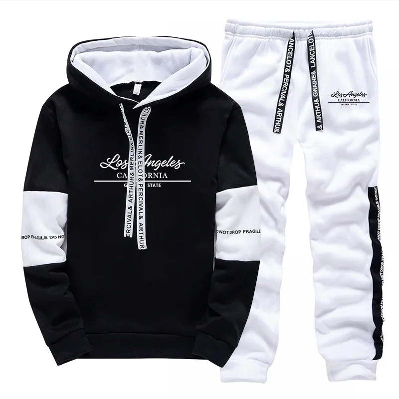 

New Mens Tracksuit Printing Casual Sweatshirts Outdoor Sports Jogging Man Clothing Single Piece Hoodie Pants Fashion Sportswear