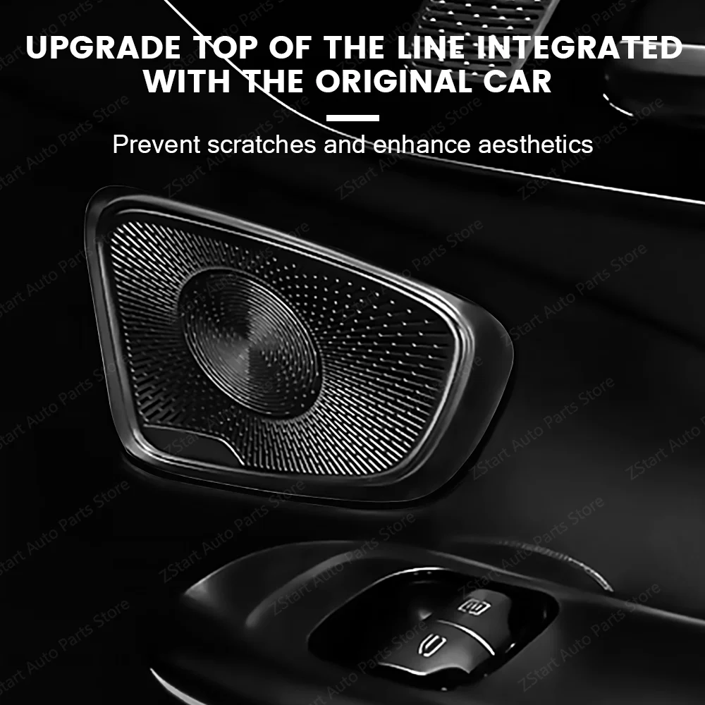 Capa de alto-falante sem luz para mercedes benz classe c w206 c200 c220 c260 c300 glc x254 capa de áudio do carro um pilar porta acessórios do carro