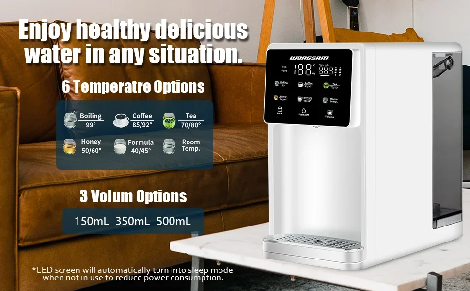 YYHC-Touch Screen Countertop Reverse Osmosis Water Purifier Hot and Cold Drinking Water Filter Desktop Water Dispenser - Image 6