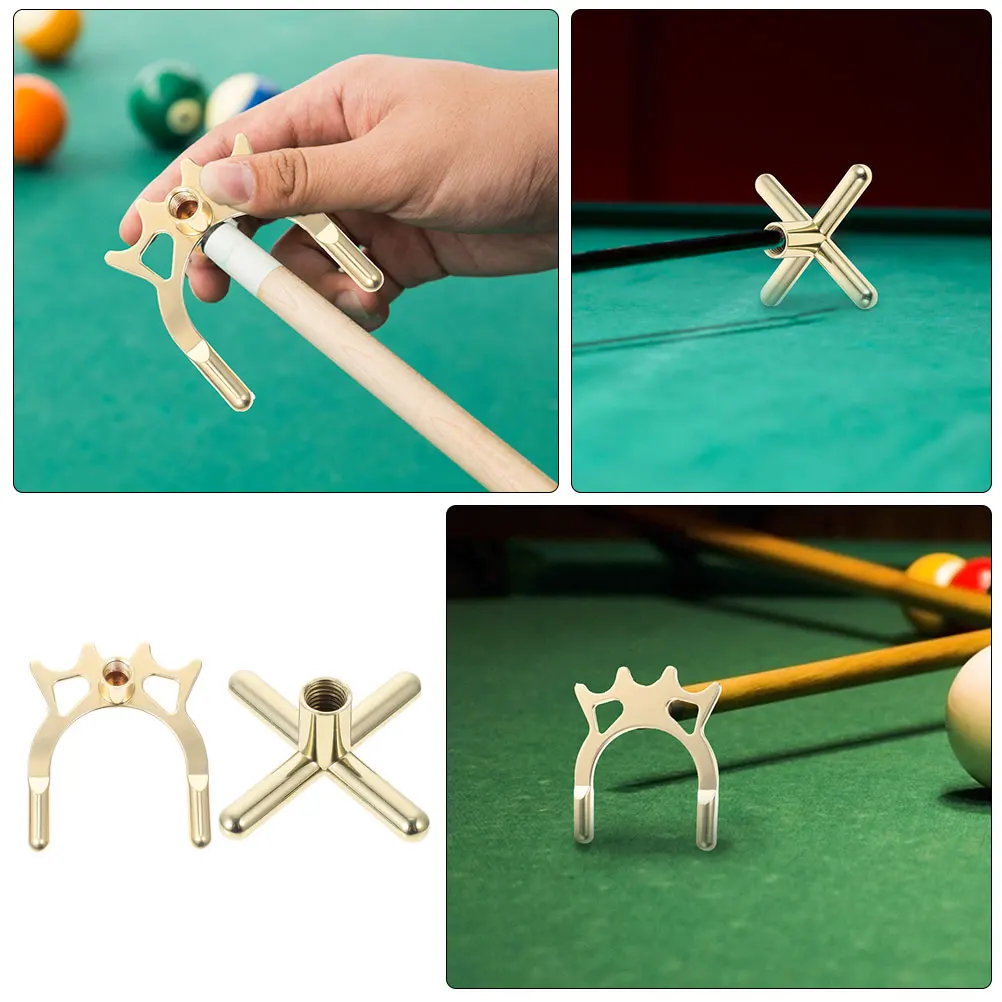 

2pcs Stick Copper Billiards Bridge Head High Bridge Design Durable Cue Rest For Pool Table Accessories Snooker Cue Stand Metal