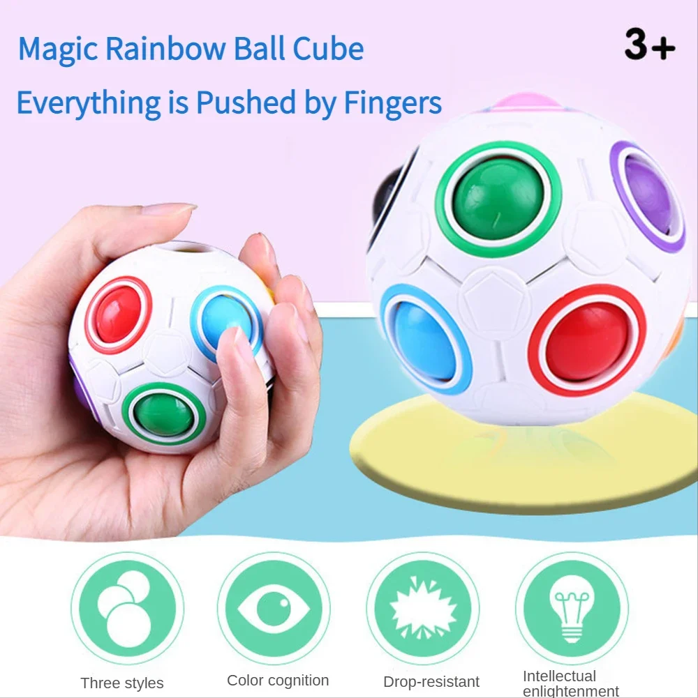 Antistress Magic Ball Rainbow Puzzle Stress Reliever Kids Toys Educational Learning Toys for Children Adult Funny Game Gift