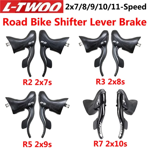 LTWOO STI R2 2x7/R3 2x8/R5 2x9/R7 2x10/R9 2x11 palancas de cambios de bicicleta de carretera freno bicicleta de carretera Compatible para desviador