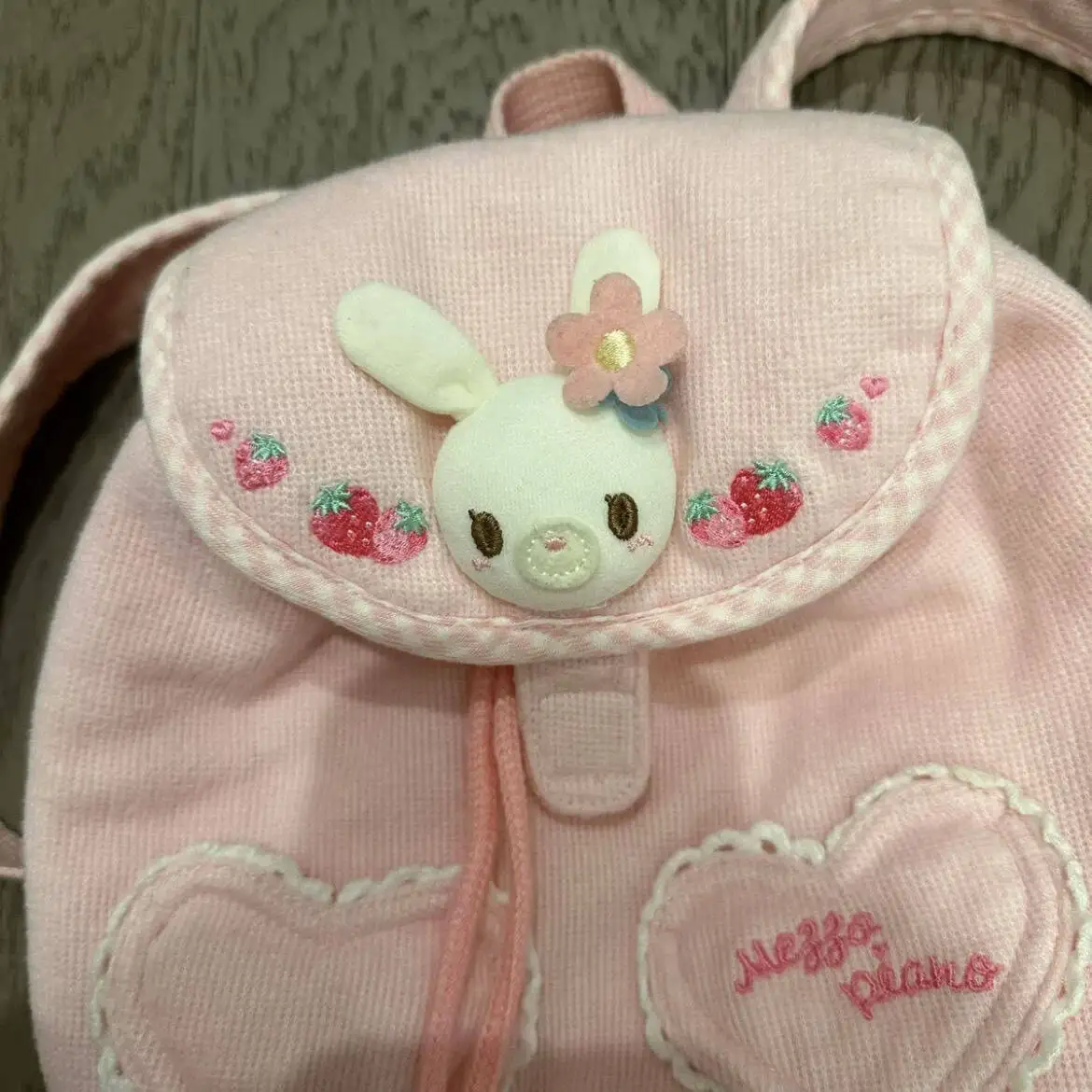 Japanese Pink Strawberry Rabbit Backpack Cute Sweet Girl Small School Backpack Summer New Fairy Knapsack Gifts for Girl