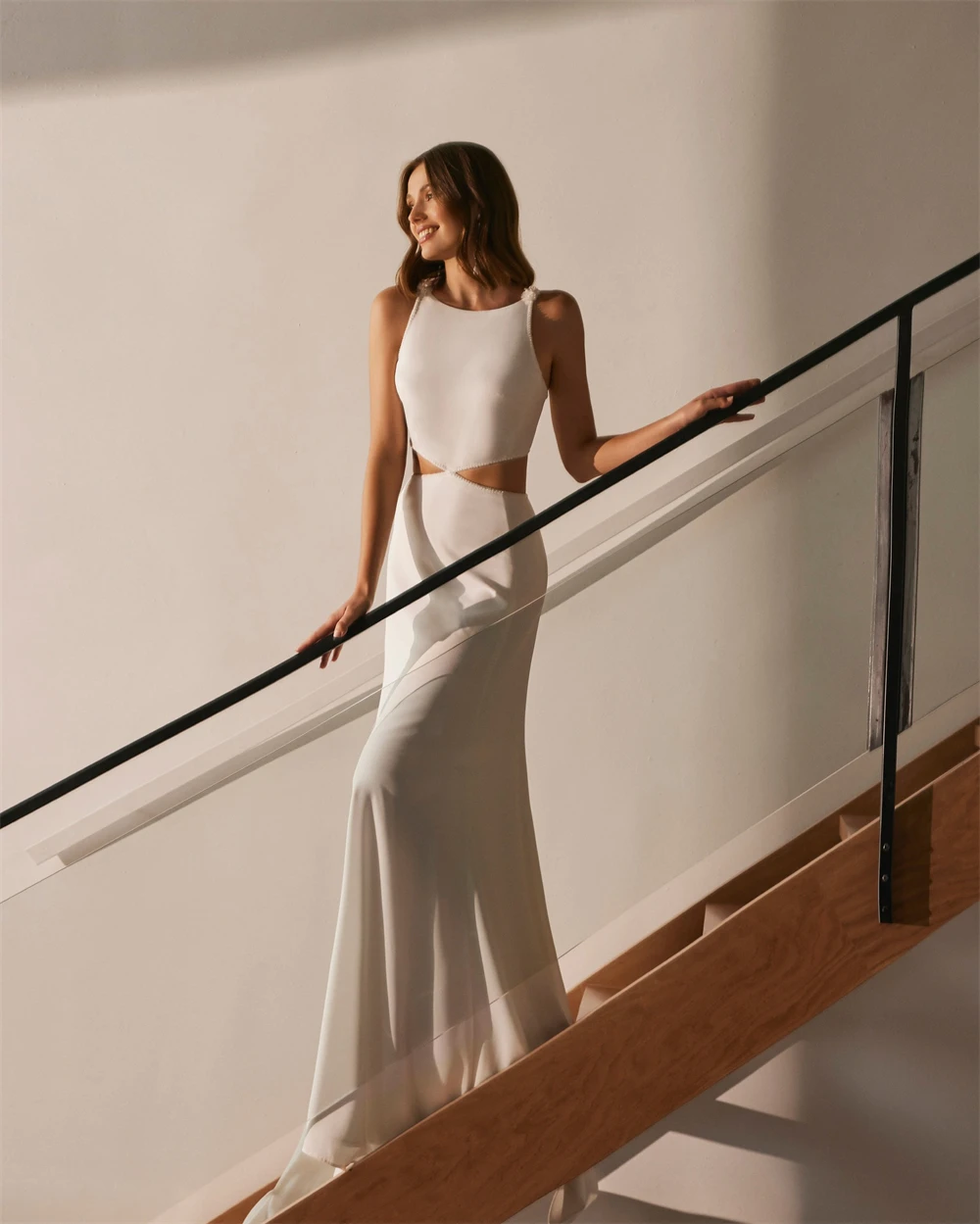 

Customized Charming White Wedding Dresses Elegant Heavy Industry Wedding Dresses Backless Open Back Special Occasion Gowns