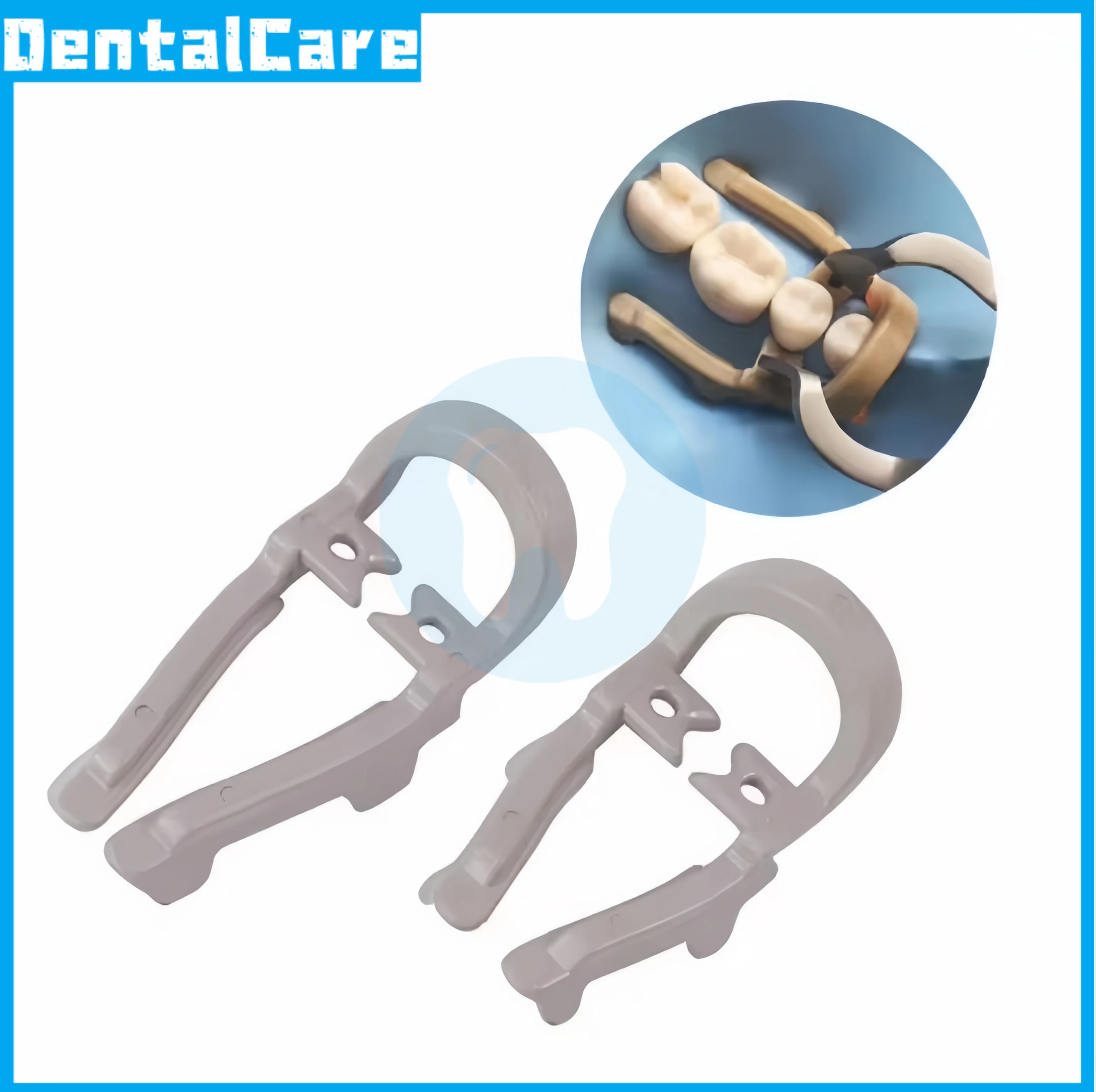 2pcs/box Dental-extension dental dam clamp clip short and long style tooth filling resin rubber dam clips