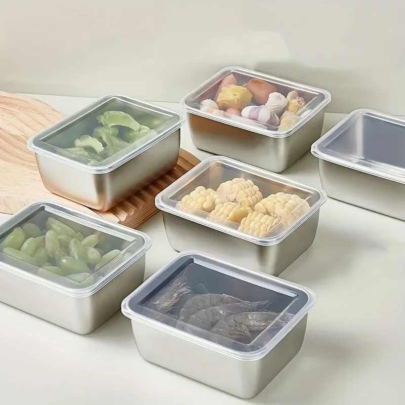 

2pcs Storage Container, Multifunctional Leak Proof Food Sealed Box With Clear Lid, Portable And Reusable Food Storage Box, For M