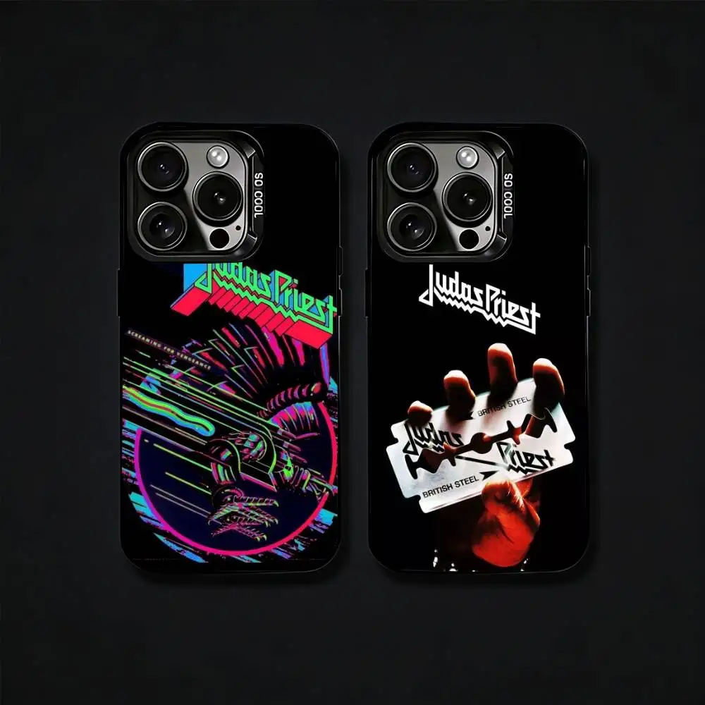 

J-Judas P-Priest Band Phone Case For iPhone17, 16,15,14,13,12 Pro Max Black Candy Matte Shockproof Cover
