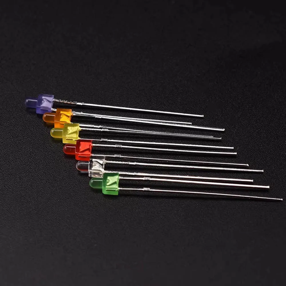 30Pcs 2MM LED Diode Mixed Color Red Green Yellow Blue White
