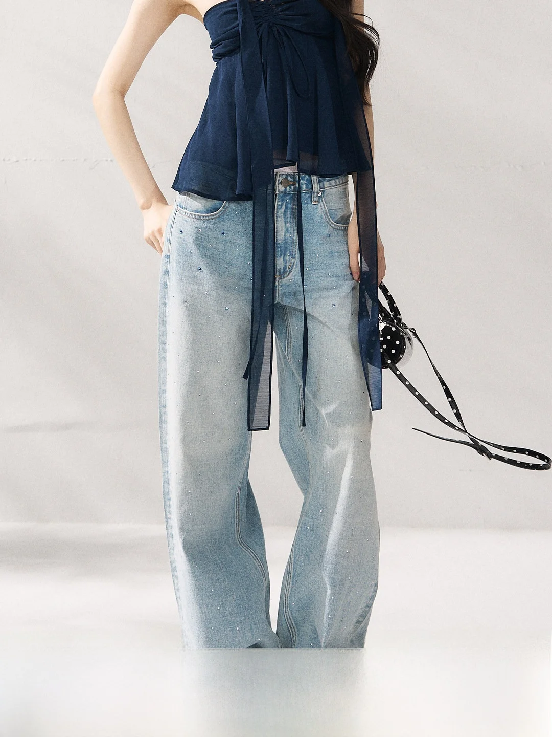 

7Shiftin Original Design Summer New Straight Leg Jeans Blue Natural Waist Loose Slimming Pants Women Cotton Zipper Closure