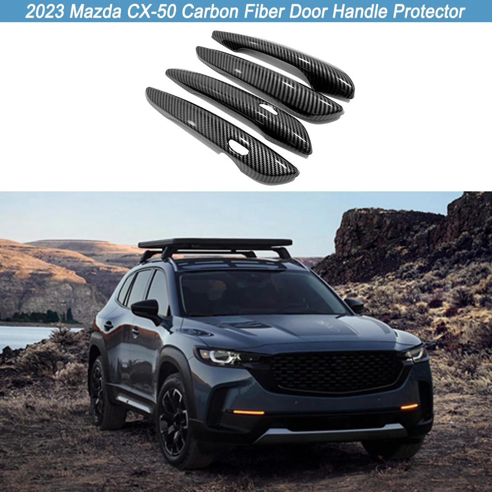 

Car Accessories For 2022 2023 Mazda CX-50 CX50 CX 50 Electroplated Carbon Fiber Door Handle Cover Exterior Protector Trim