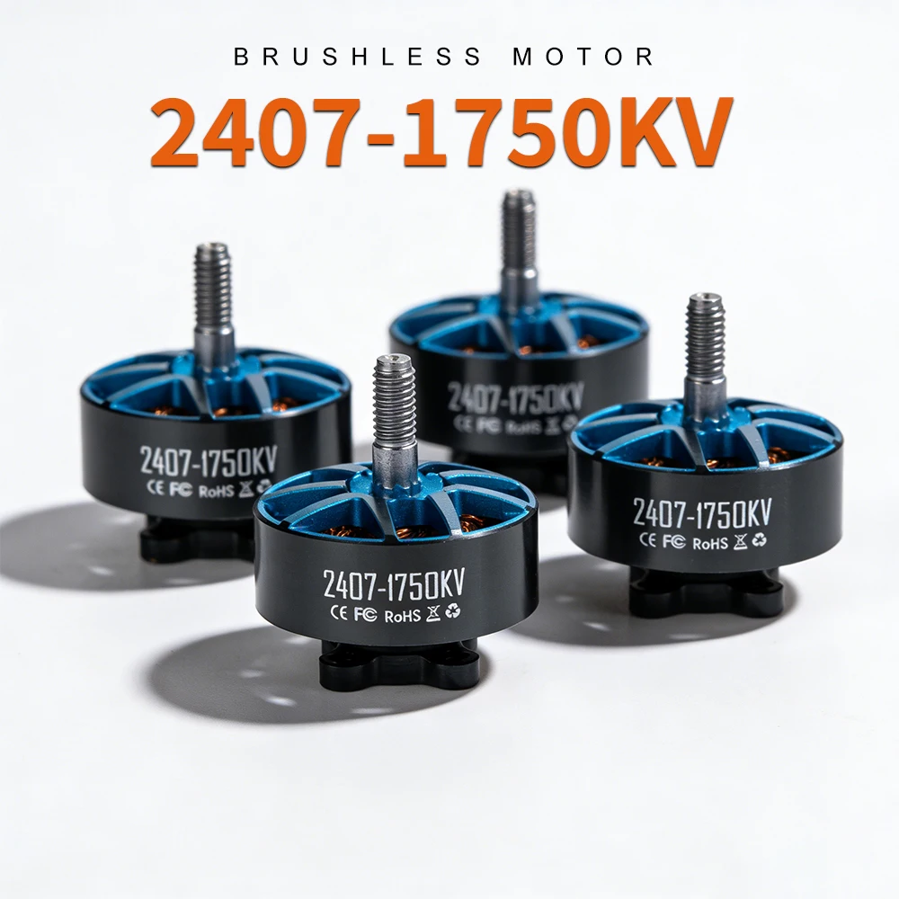 

Бесщеточный двигатель 2407 1750KV для радиоуправляемых гоночных дронов 5-7 дюймов, FPV, фристайл, для полетов на дальние расстояния, запчасти для DIY-моделей