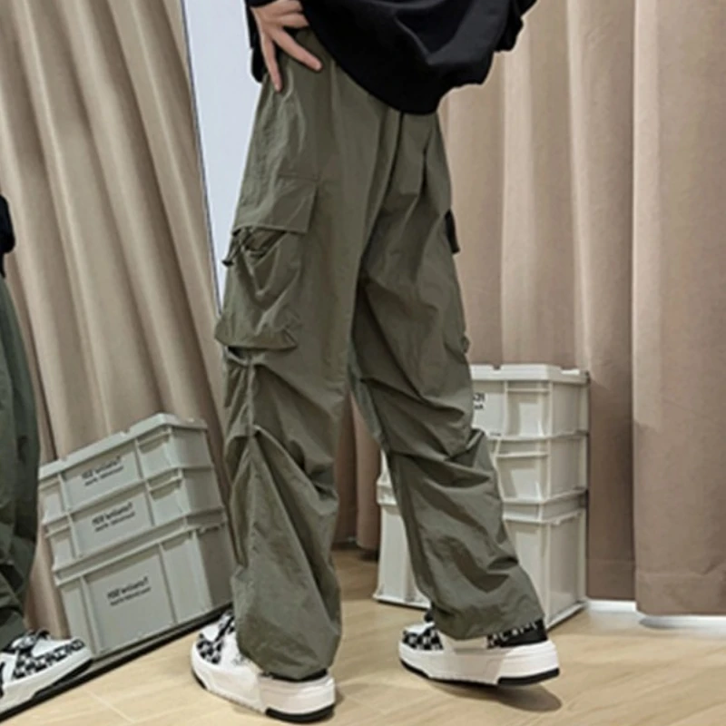 ヒップホップ ワイド 春夏 メンズ カーゴパンツ コットン エステティック エモ スラックス 高級 格安 ナイロン ロング カジュアル 男性用 ズボン
