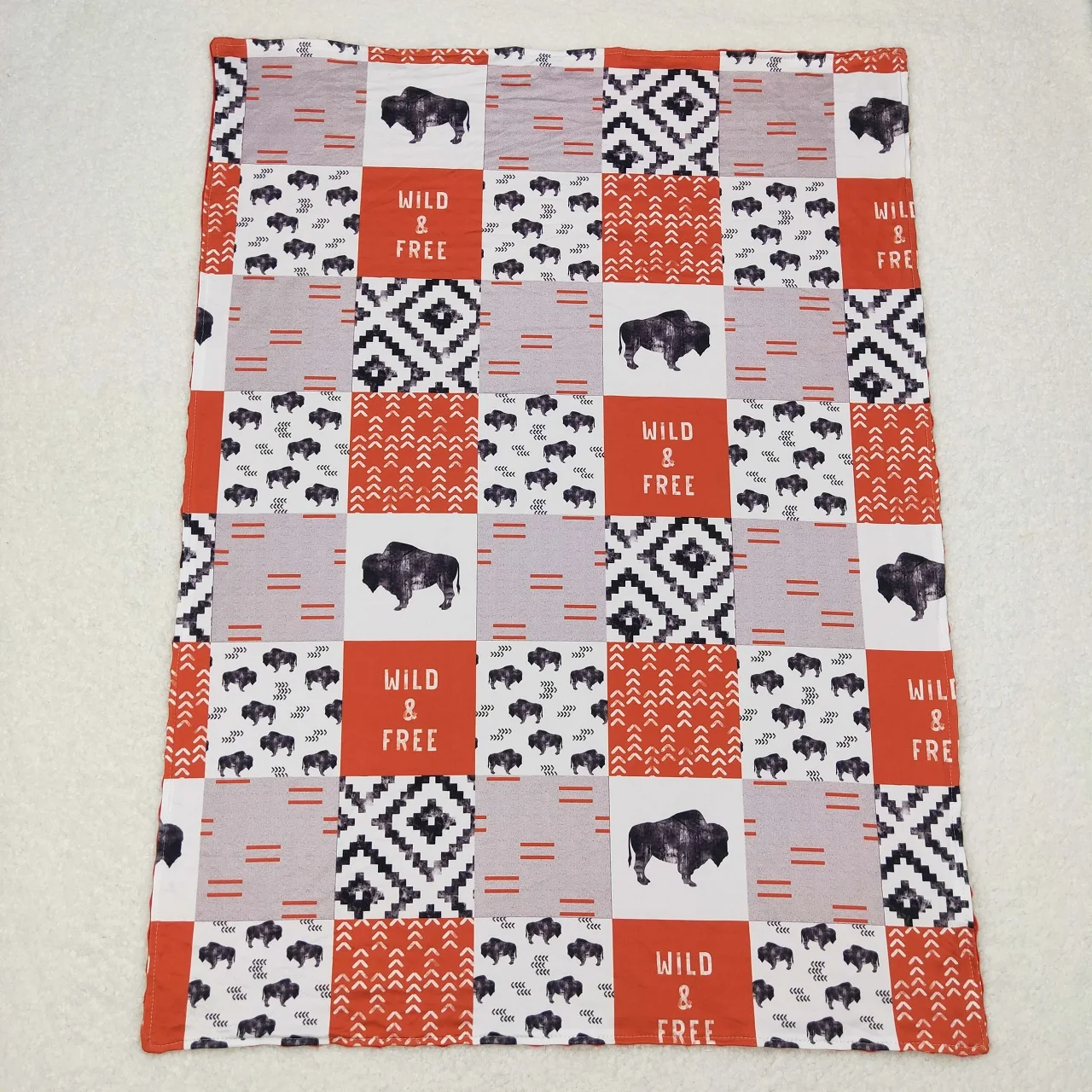 Wholesale Boutique Kids Bedding Fleece Toddler Baby Boy Girl Cow Print Flannel Children Newborn Western Thin Quilt