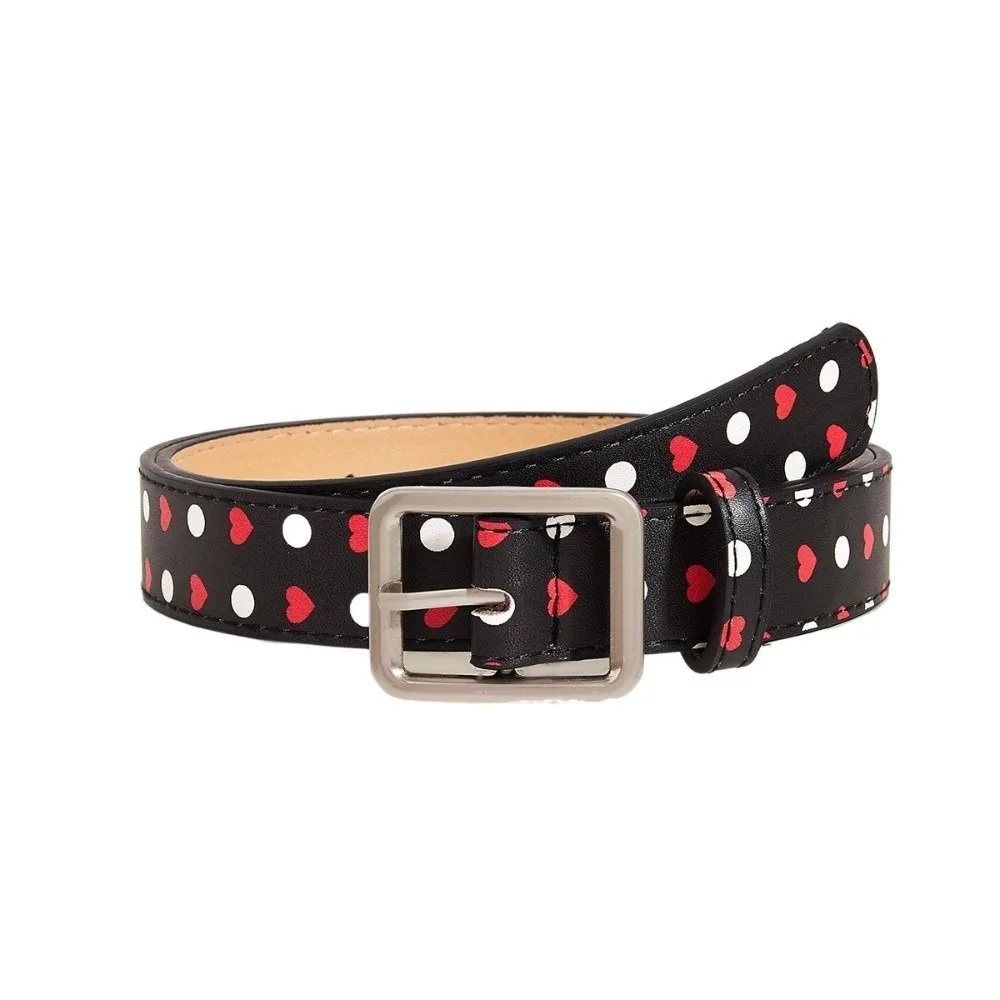 Fashion Vintage Polk Dot Women Belts Y2K Girls PU Leather Belt Waistband Jeans Belts Pin Buckle Waist Strap Gift