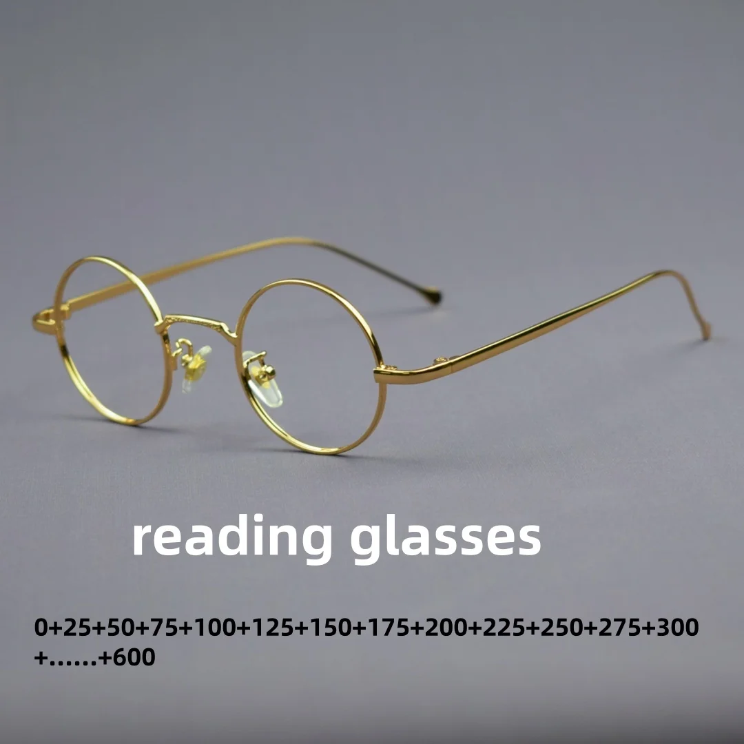 Ultralight Alloy Frames Round Retro Square Men's Reading Glasses 0+25+50+75+100