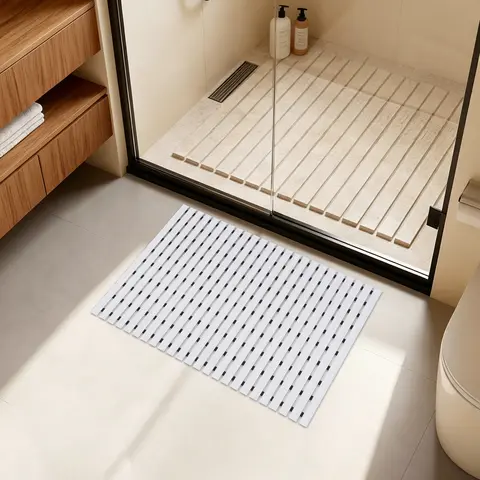 Büyük Kaymaz PVC Kauçuk Duş Paspası, 35.4×24 İnç Dokulu Yüzeyli Banyo Paspası, Duş İçinde, Banyoda, Havuz Kenarında Kullanıma Uygun Kaymaz Zemin Paspası