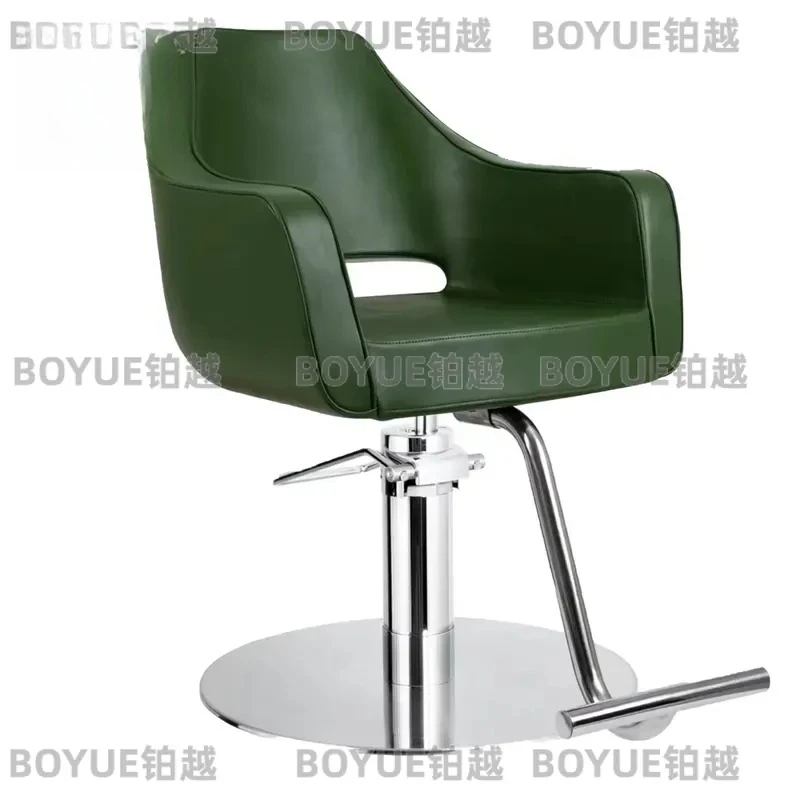 Luxury Black Full Wrap Barber Chair Stainless Steel Base Custom Logo Hairdressing Salon Furniture Professional Styling Seat