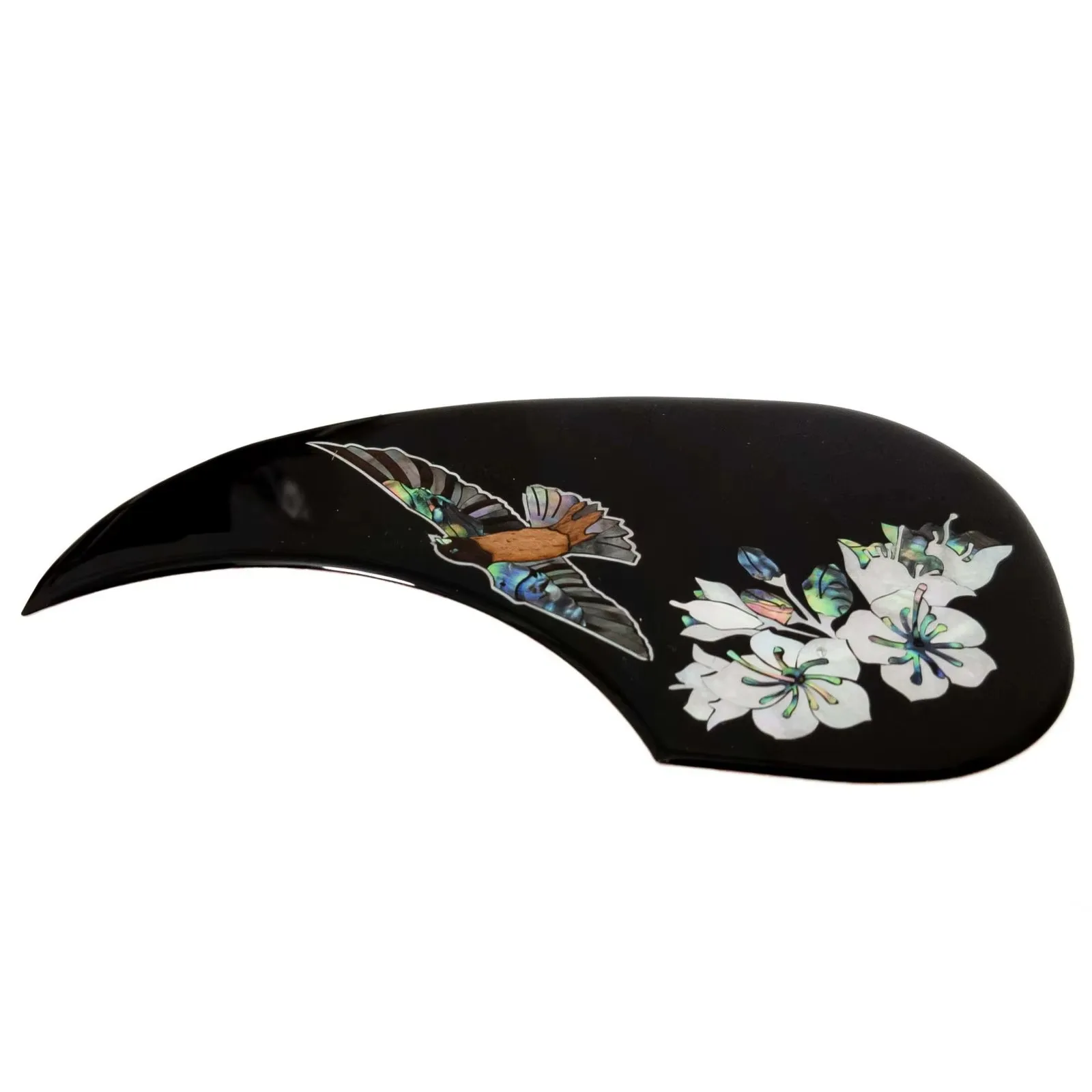Acoustic Guitar Pickguard Abalone Shell Inlay Bird Floral Pattern Self Adhesive Scratch Plate for 40-42 Inch Guitar Protection