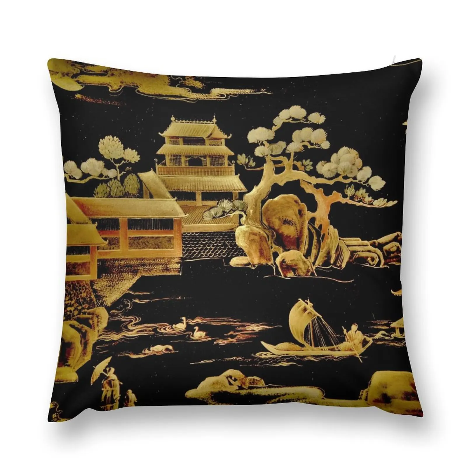 BLACK GOLD PAGODA GARDENS House of Harlequin Throw Pillow Cushion Child Throw Pillow Covers luxury throw pillow covers