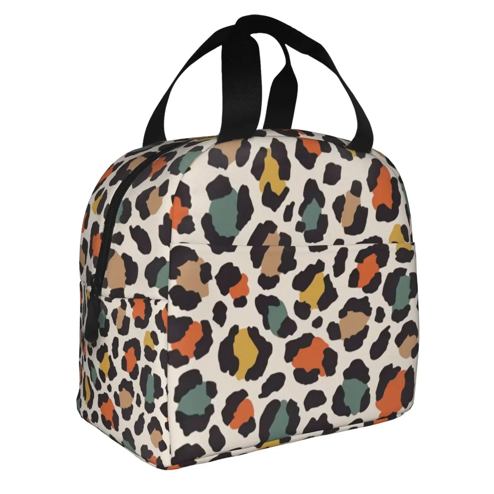 Classic Wild Cheetah Colorful Leopard Print Lunch Bag Portable Thermal Cooler Insulated Bento Box For  Food Tote Bags