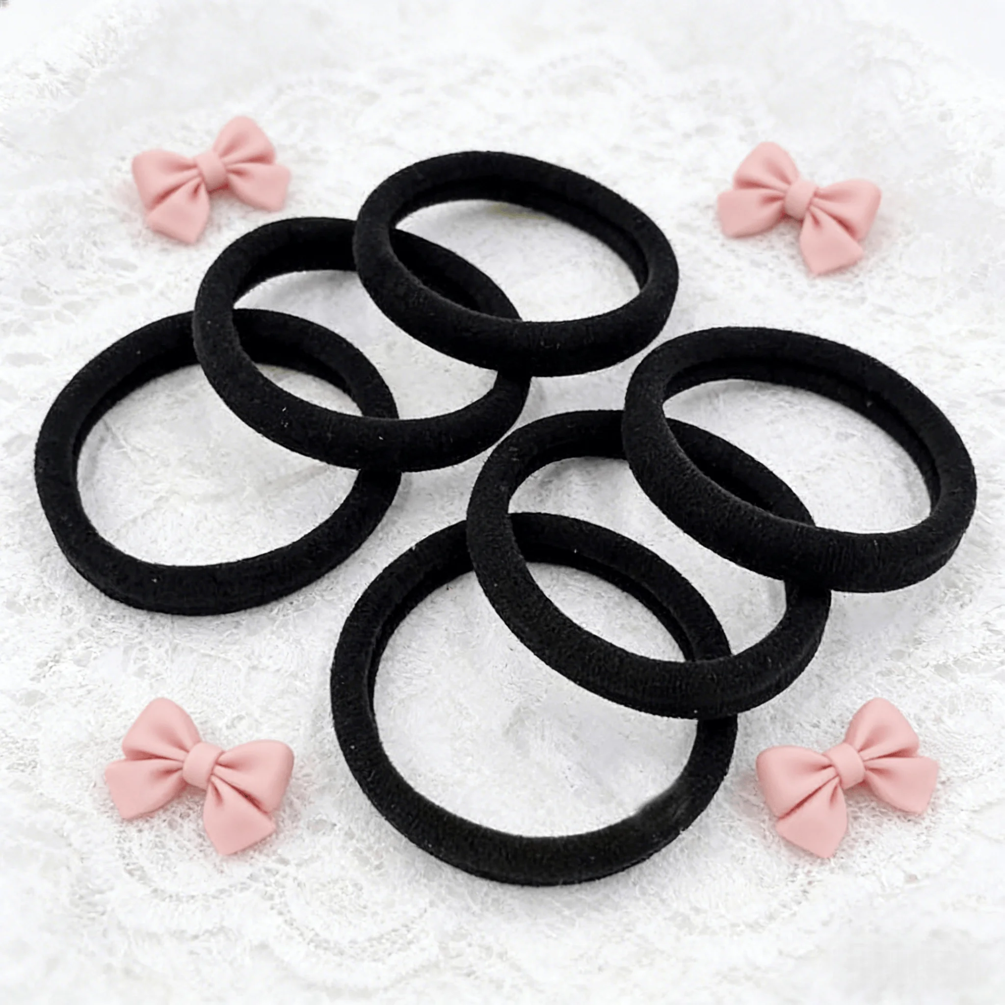 Black Hair Ties 50 Count – Essential Hairstyle Kit for Women – Strong Hold, Comfortable Fit, Suitable for Everyday