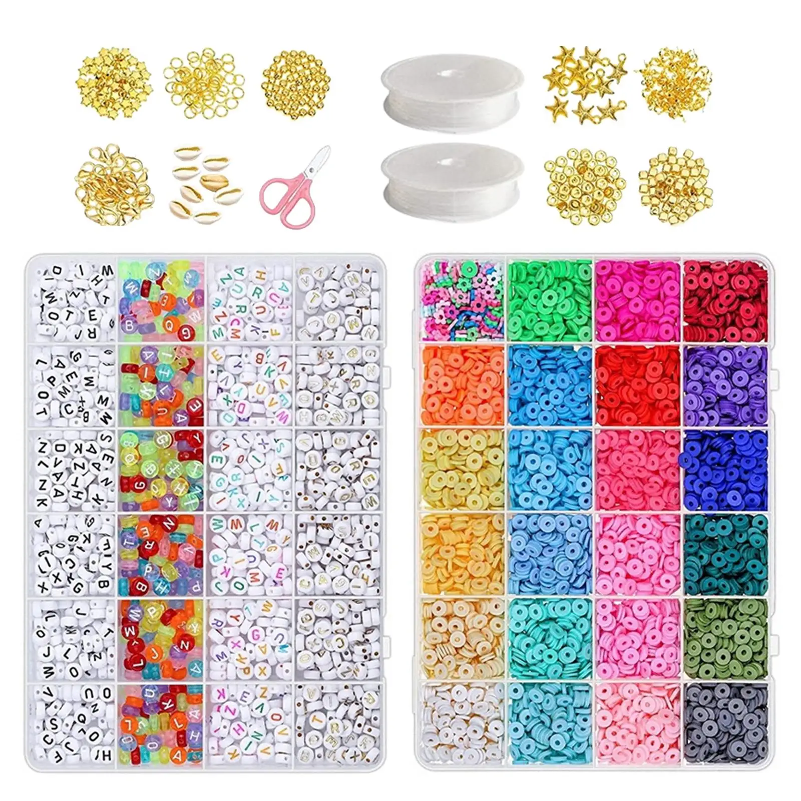 Clay Beads Set DIY Craft Accessories Ornament Decoration 24 Colors