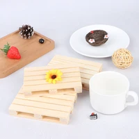 1 Pc 12*8*2cm Mini Wooden Pallet Beverage Coasters Insulation Pad Cup Coaster Pot Mat 4