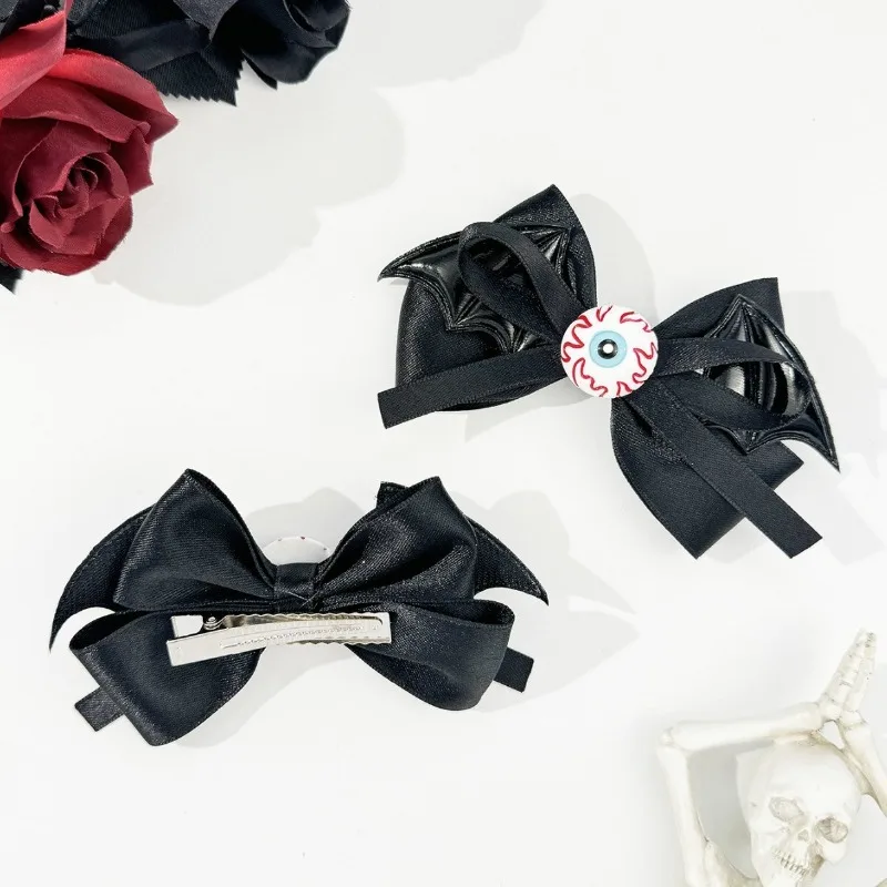 

Halloween Party Hair Clip Eyeball Bowknot - Dark Vampire Side Clips for Women, Horror Party Hair Accessories,Cosplay Hairpins