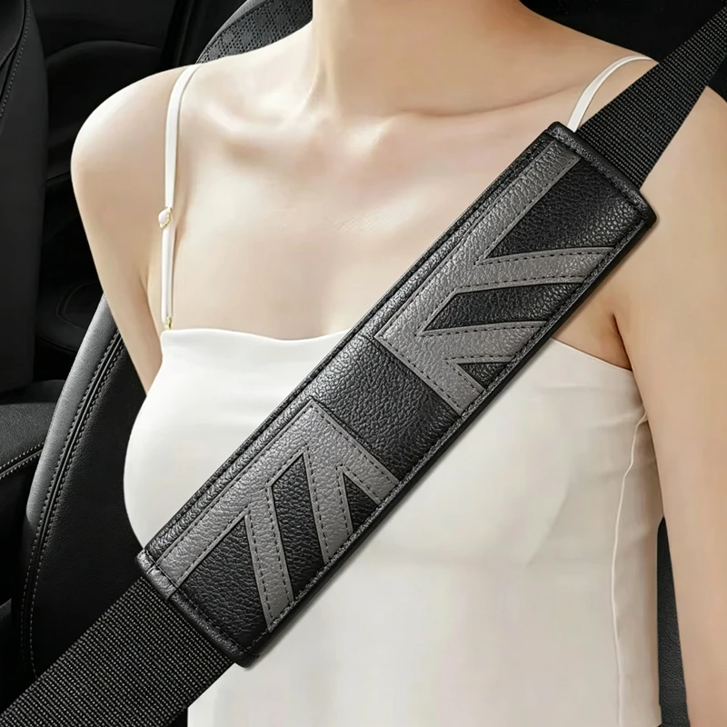 2Pcs PU Leather Universal Safety Seat Belt Cover Shoulders Pad Cover For BMW MINI Cooper JCW F54 F55 F56 F57 F60 R55 R56 R60 R57