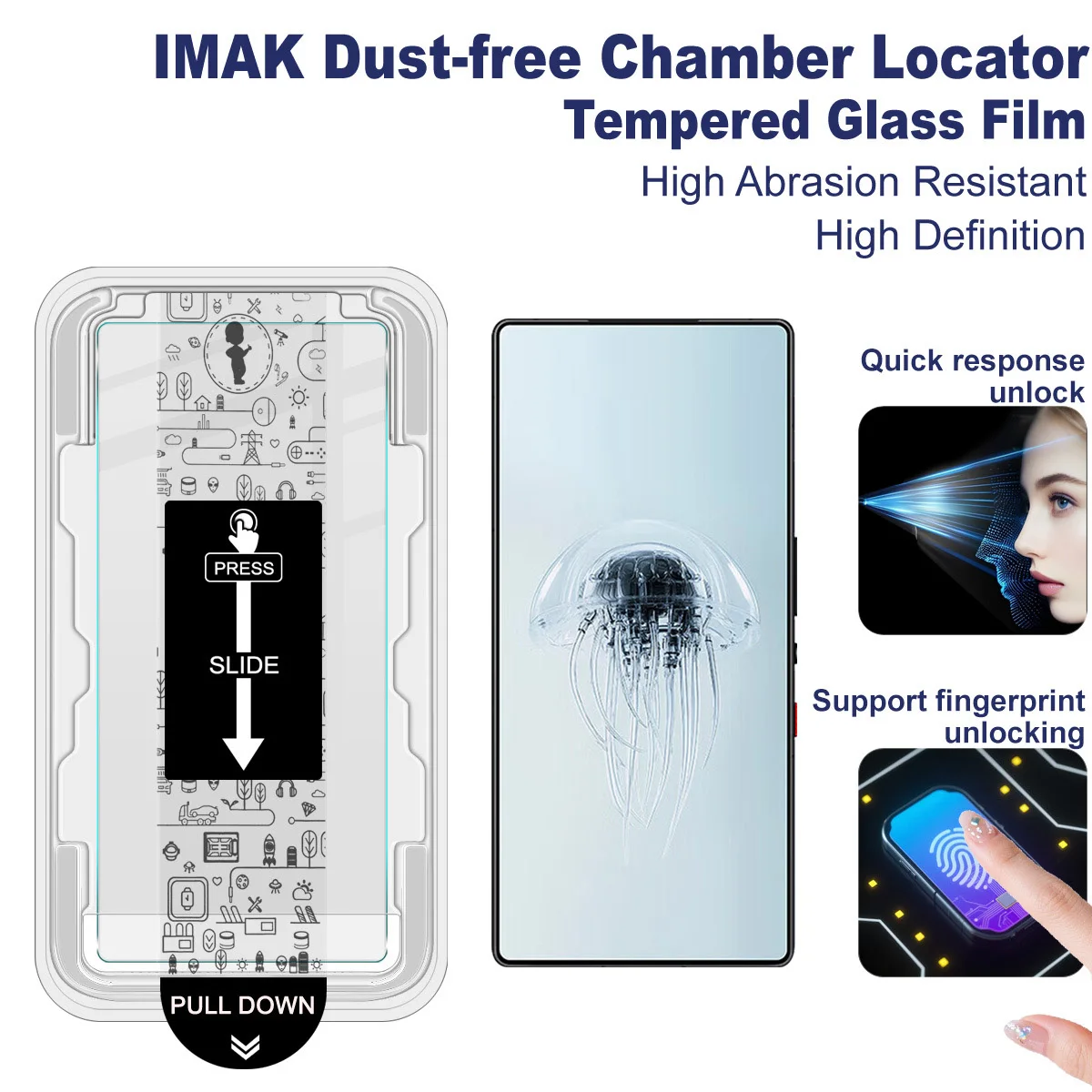 

For RedMagic 11 Air 5G Tempered Glass IMAK Dust-free Chamber Locator Screen Protector Film