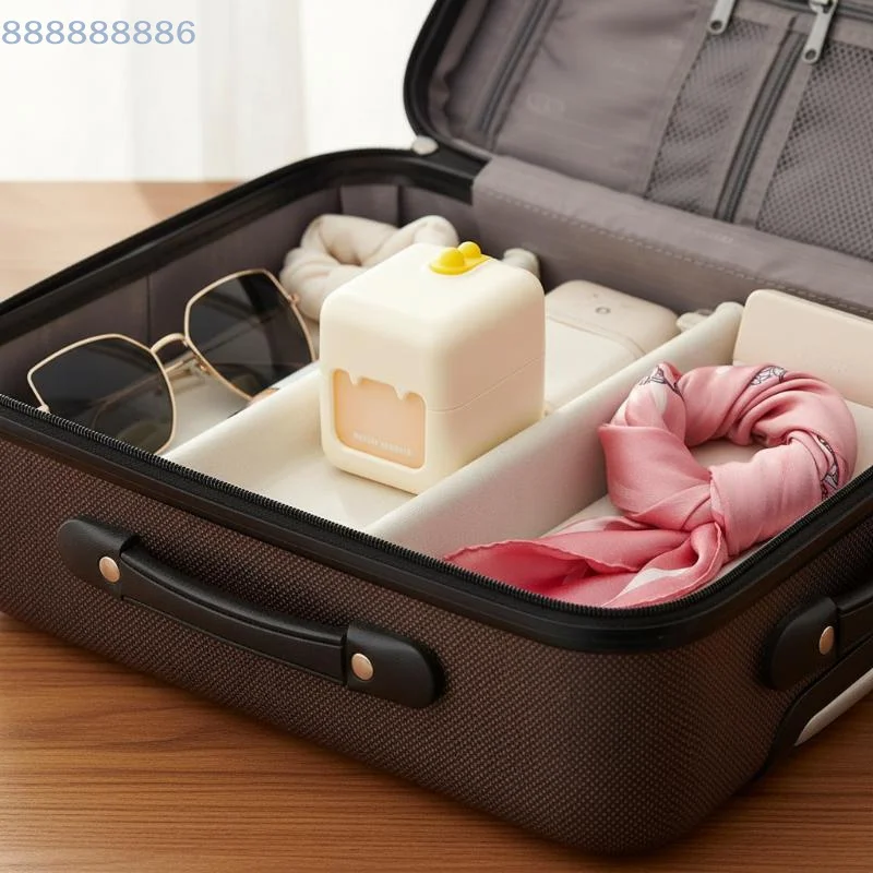 [B]Portable Travel Makeup Remover Organizer Set 1 Piece Non-Slip Holder for Cotton Pads & Remover Liquid Vacation Getaway Use