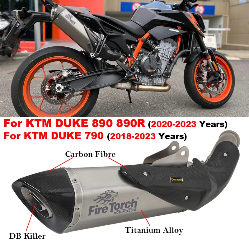 For KTM DUKE 790 890 890R DUKE790 DUKE890 2018 - 2022 2023 Motorcycle Exhaust Plug And Play Escape Moto With Middle Link Pipe