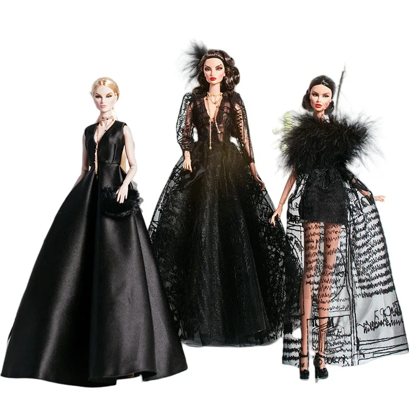 

1/6 Anime BJD Doll Clothes Accessories European Fashion Black Lace Dress Set Girls DIY Toys Birthday Gifts Limited Collection